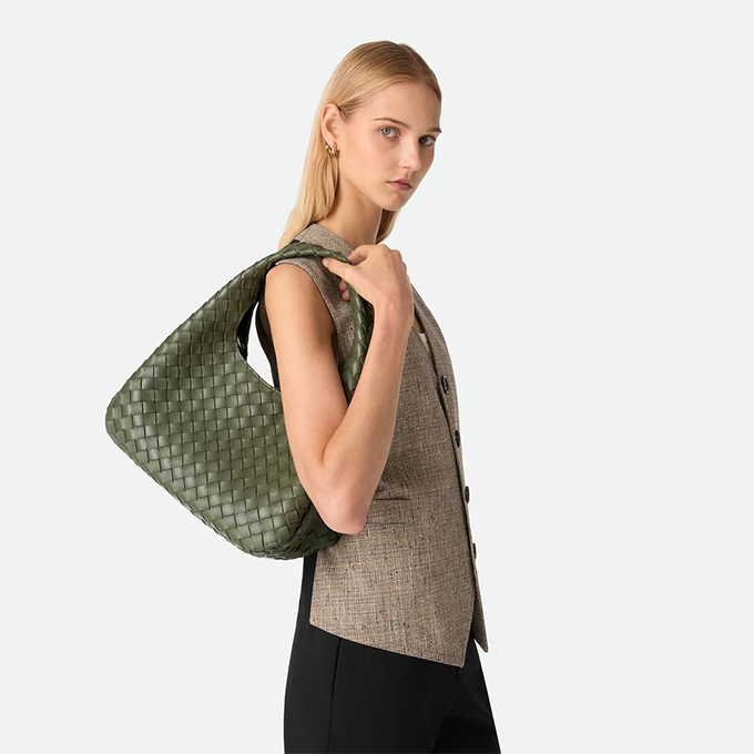 bottega veneta medium campana full intrecciato nappa leather hobo shoulder bag #844249